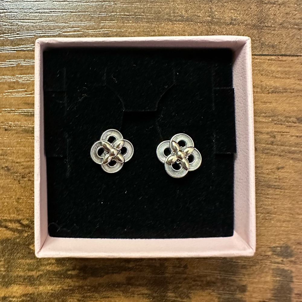 Pandora Two-Tone Flower Stud Earrings